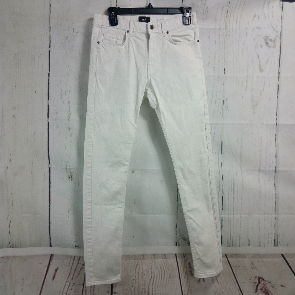 H & M Skinny Fit Women's Size 29 White Jeans 28x29